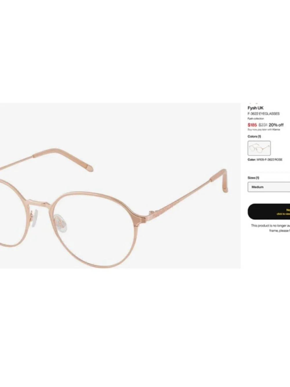 FYSH EYEWEAR 3622 M109 51-18-135 ROSE GOLD Metal FRAMES Full Rim